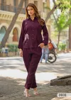 Zaira By Clysi Viscose Silk Handwork Co Ord Set